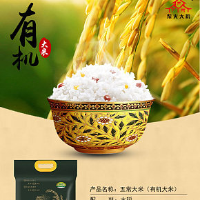 五常有机大米5kg 东北稻花香 新米
