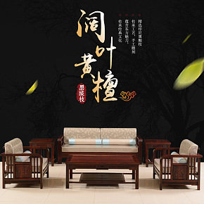 红木家具黄檀明式简约现代中式客厅沙发组合详情页