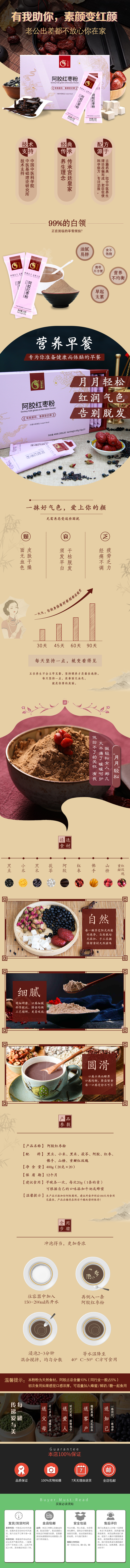 淘寶美工炫設(shè)計(jì)中國風(fēng)食品保健養(yǎng)生粉代餐粉五谷粉詳情頁作品