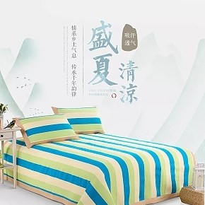 盛夏清涼床單四件套家紡清新簡約詳情頁