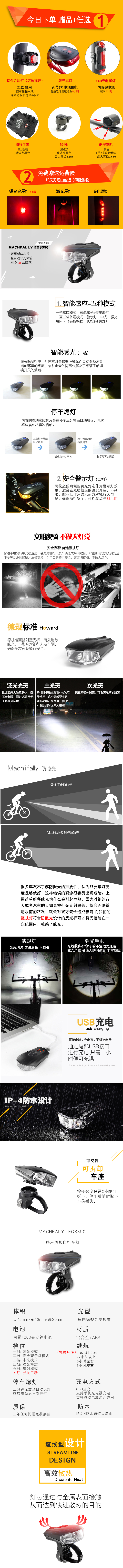 淘寶美工小水徳規(guī)感應(yīng)夜騎自行車燈騎行手電筒強光車前燈USB充電山地裝備配件作品