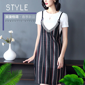 夏季優(yōu)雅大方連衣裙，詳情頁