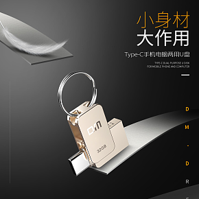 簡約時尚電腦手機(jī)兩用U盤詳情頁