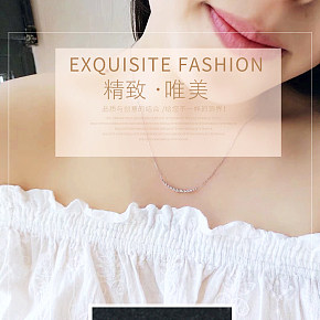 20分鉆石珠寶微笑項鏈小清新簡約風(fēng)時尚大氣精致飾品少女心