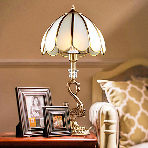 美式全铜台灯卧室床头灯简约现代欧式客厅奢华书房温馨暖光装饰