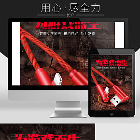 科技感十足的數(shù)據(jù)線詳情頁