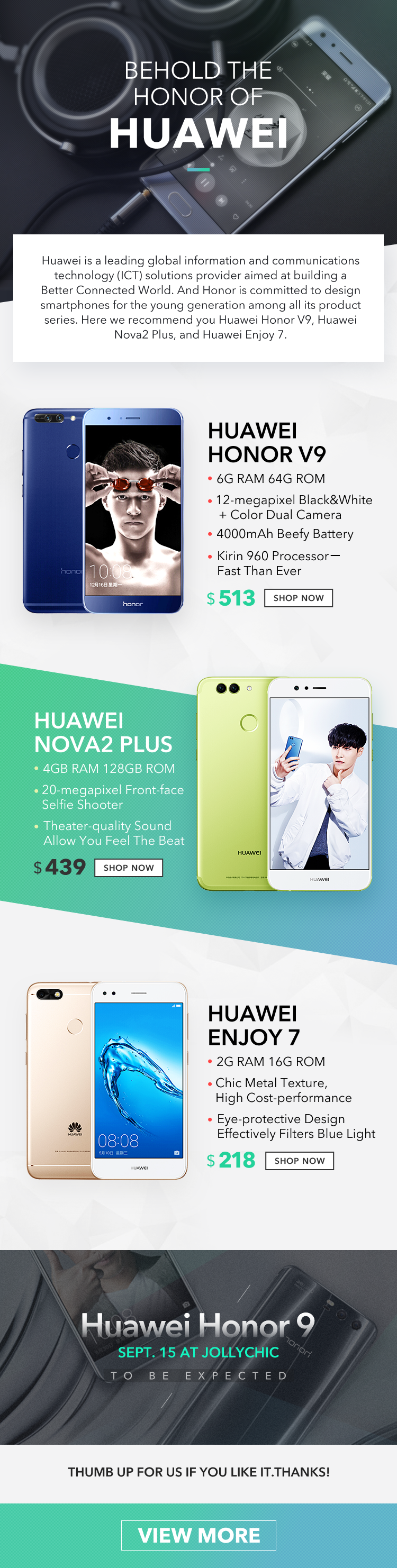 淘宝美工迦伊华为手机H5详情作品