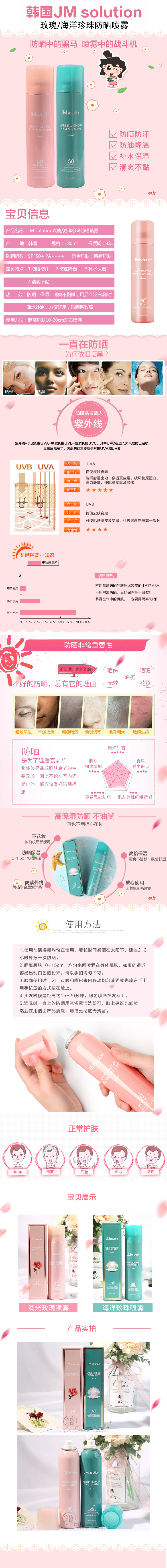 淘寶美工熊本熊韓國(guó)JM玫瑰海洋防曬噴霧身體皮膚護(hù)理時(shí)尚簡(jiǎn)約小清新詳情頁(yè)作品
