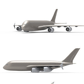 C4D飞机客机模型