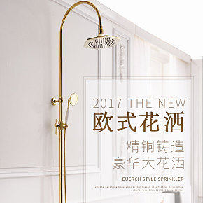家具建材金色淋浴花洒欧式花洒豪华大花洒精铜铸造