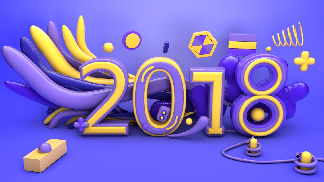 淘宝美工留白2018 C4D文字海报设计作品