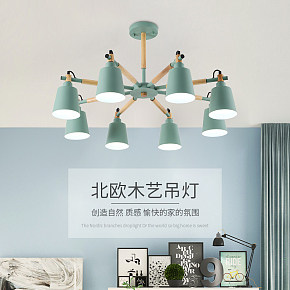 现代北欧木头吸顶灯