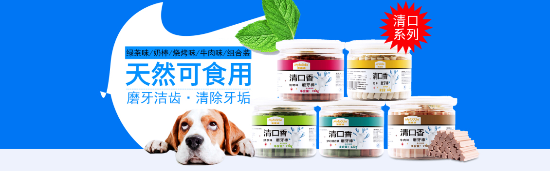 淘寶美工星雨悠悠寵物狗零食磨牙棒海報作品