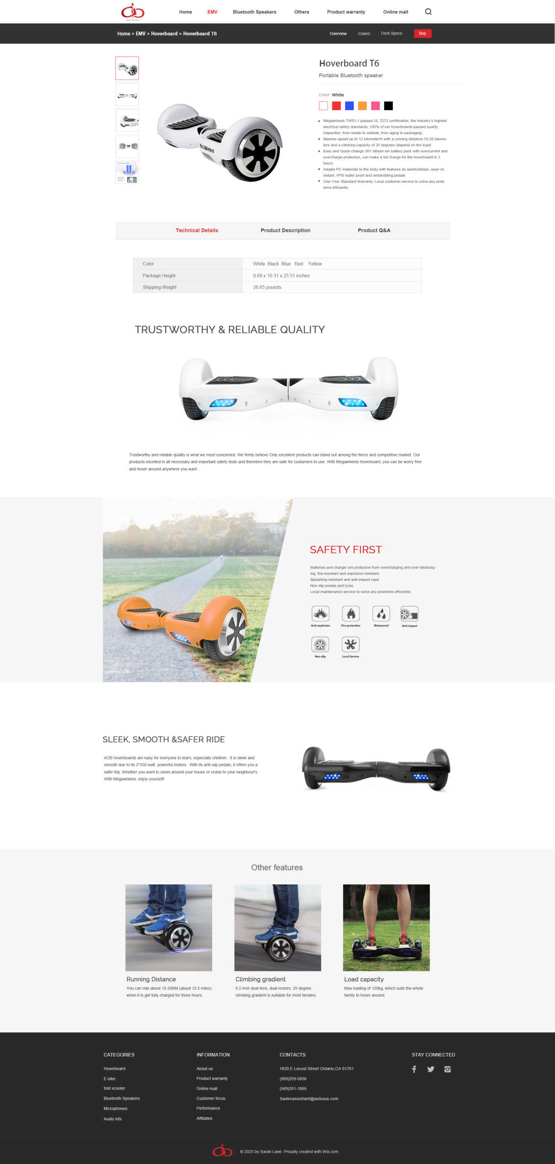 淘寶美工南小南AOB商城hoverboard詳情頁作品