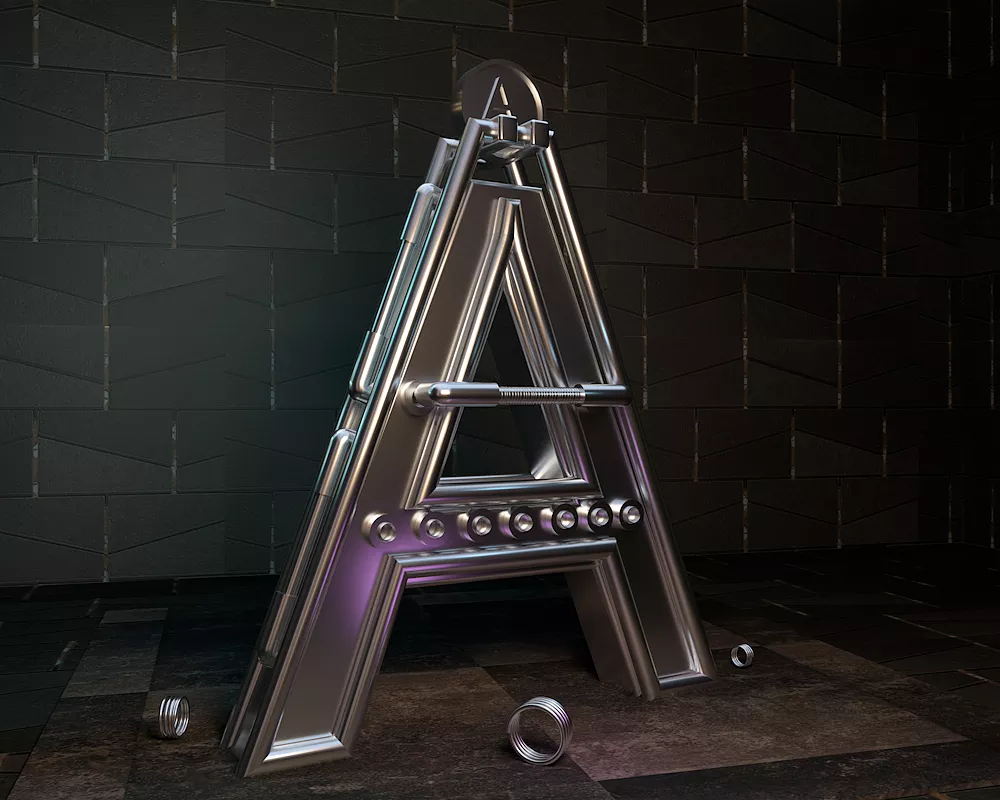 淘宝美工小扣C4D 渲染字母作品