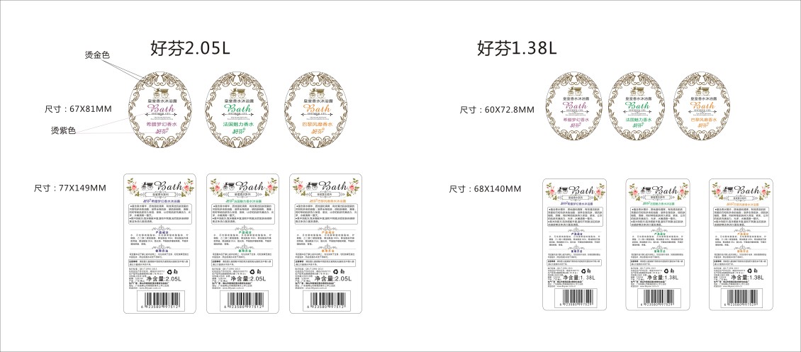 淘宝美工玲玲子皇室香水系列标签沐浴露的作品