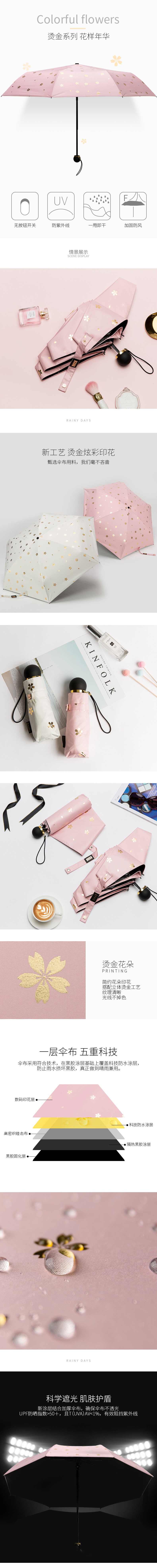淘宝美工小袁姐烫金雨伞爆款详情作品