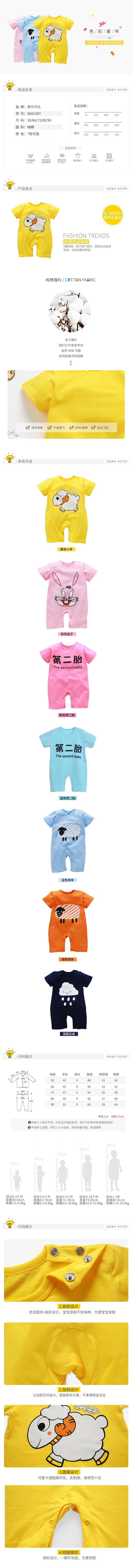 淘寶美工芒果醬母嬰夏季春夏秋冬詳情清新寶寶童裝簡約清晰卡通作品