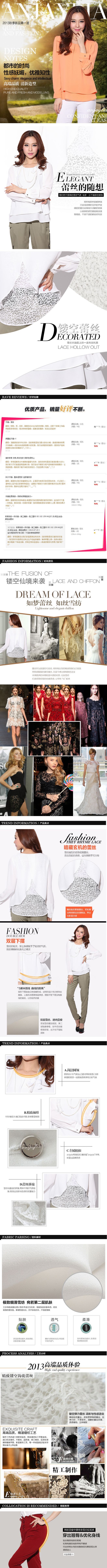 淘宝美工帥道大气美丽镂空蕾丝女士衣服详情页作品