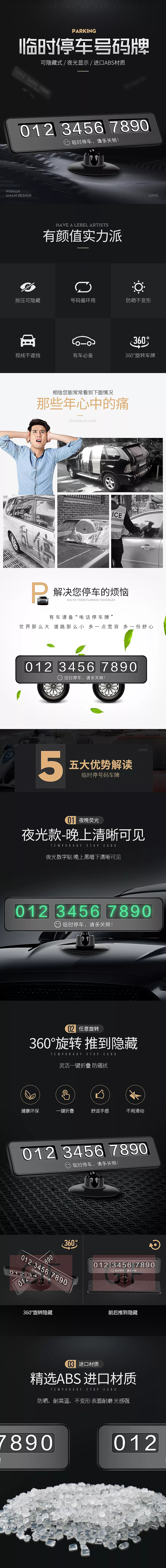 淘寶美工晨瑋臨時停車號碼牌作品