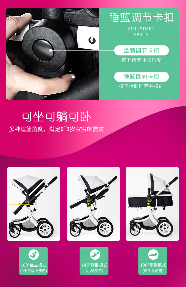 淘寶美工Aaronsong嬰兒多功能手推車作品
