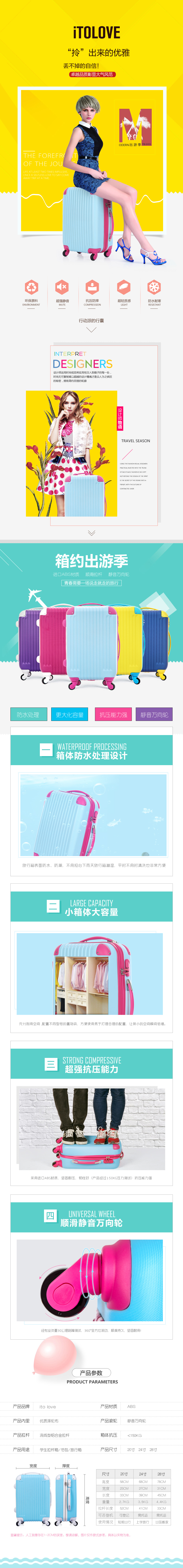 淘寶美工不負(fù)此時(shí)旅行箱詳情頁作品