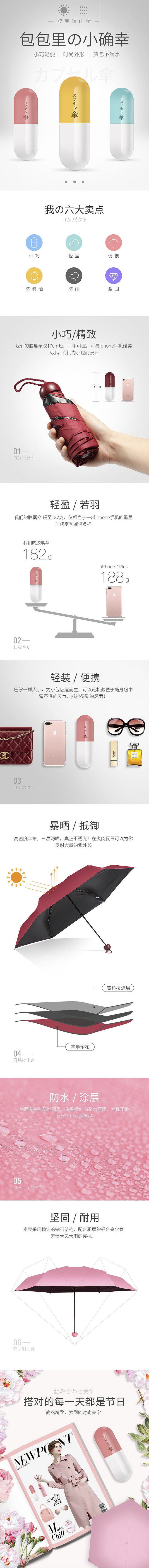 淘寶美工跑跑藥丸折疊傘詳情頁(yè)作品