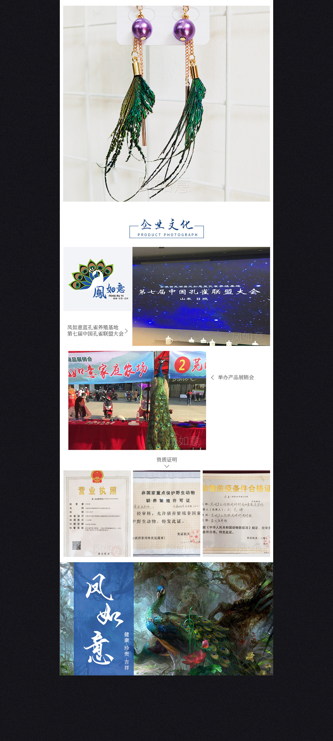 淘宝美工敬敬孔雀羽毛饰品详情页设计作品