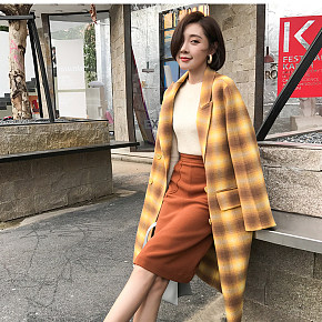 女款羊毛大衣中長款時尚韓版休閑