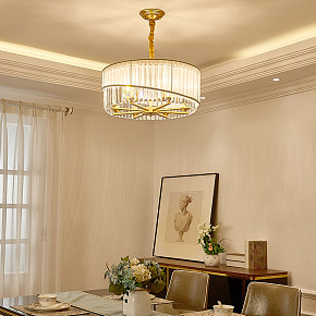 美式后现代吊灯轻奢全铜客厅灯北欧水晶吊灯大气现代