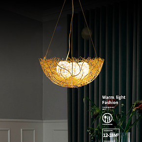 餐厅吊灯现代简约鸟巢客厅灯创意三头个性吧台卧室灯温馨北欧灯具