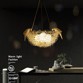 餐厅吊灯现代简约鸟巢客厅灯创意三头个性吧台卧室灯温馨北欧灯具