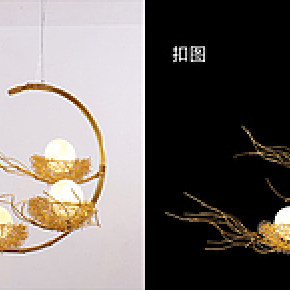 餐厅吊灯现代简约鸟巢客厅灯创意三头个性吧台卧室灯温馨北欧灯具