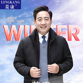 菱康秋冬男装中年装服装男士上衣简约大气详情页
