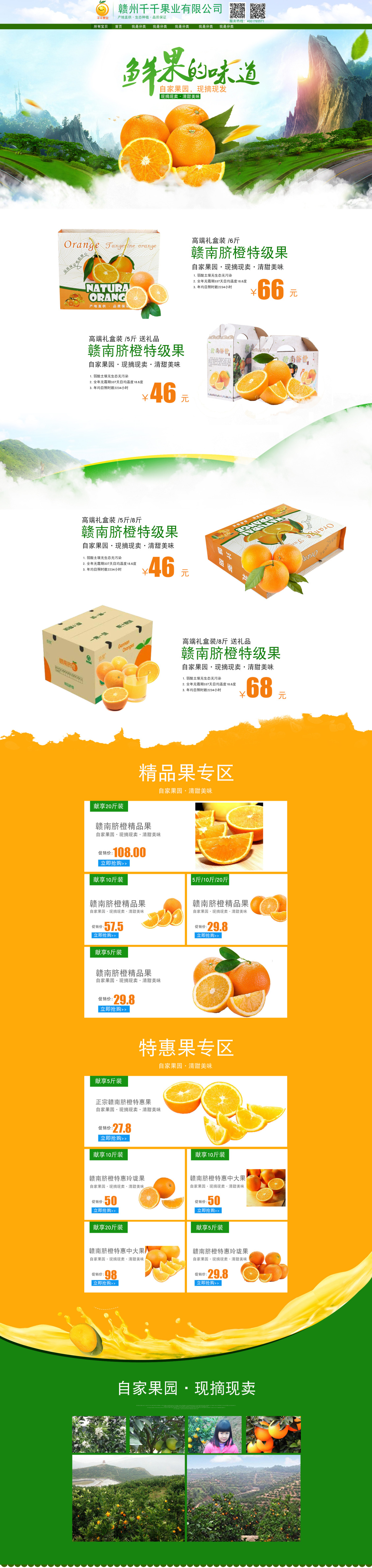 淘宝美工猪猪女孩赣南脐橙，鲜果味道作品