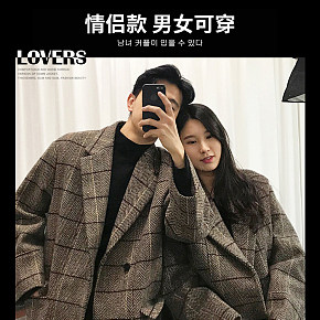 2018秋冬新款爆款詳情頁情侶女裝男裝同款中性韓版歐美大氣簡約