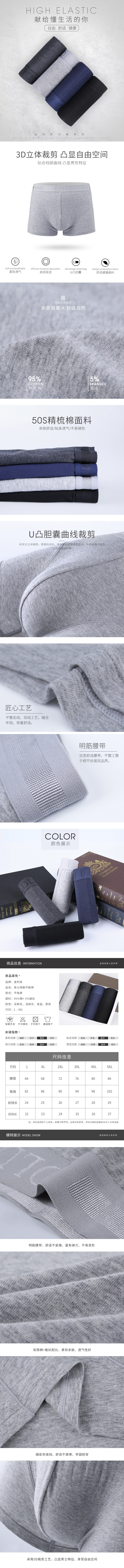 淘寶美工小糖子簡約時尚 服裝 男士內褲詳情頁作品