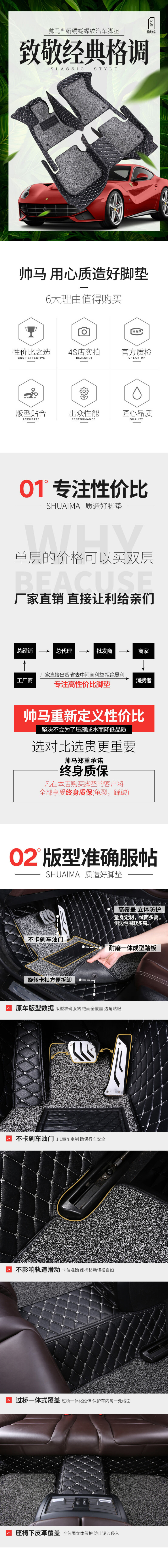 淘宝美工艾娜汽车脚垫配件用详情页作品
