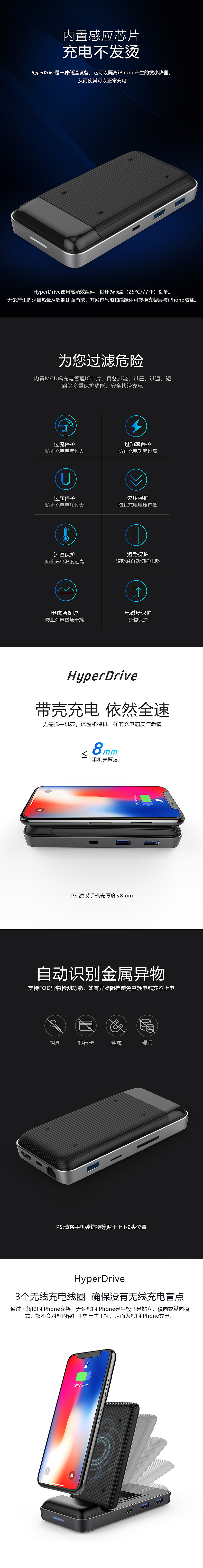 淘宝美工金雕无线充电器多功能扩展坞众筹详情页作品