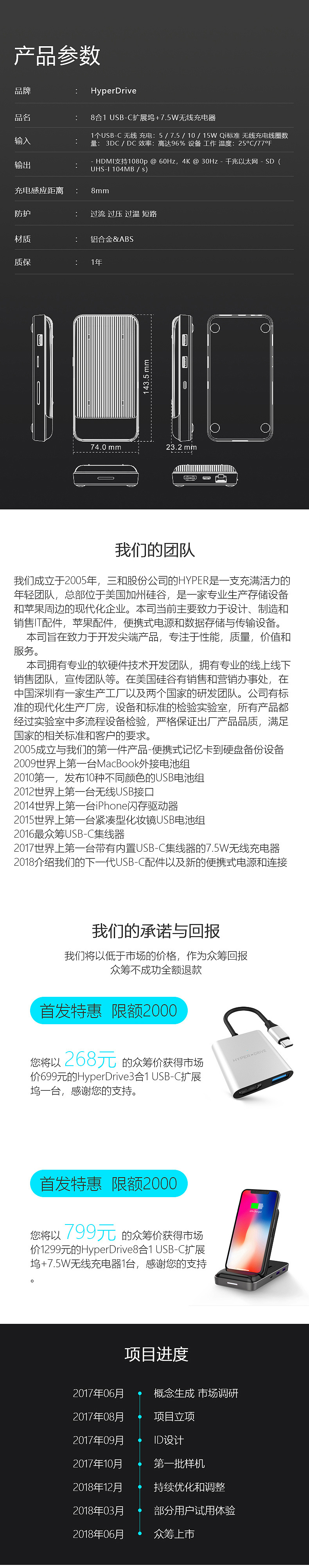 淘宝美工金雕无线充电器多功能扩展坞众筹详情页作品