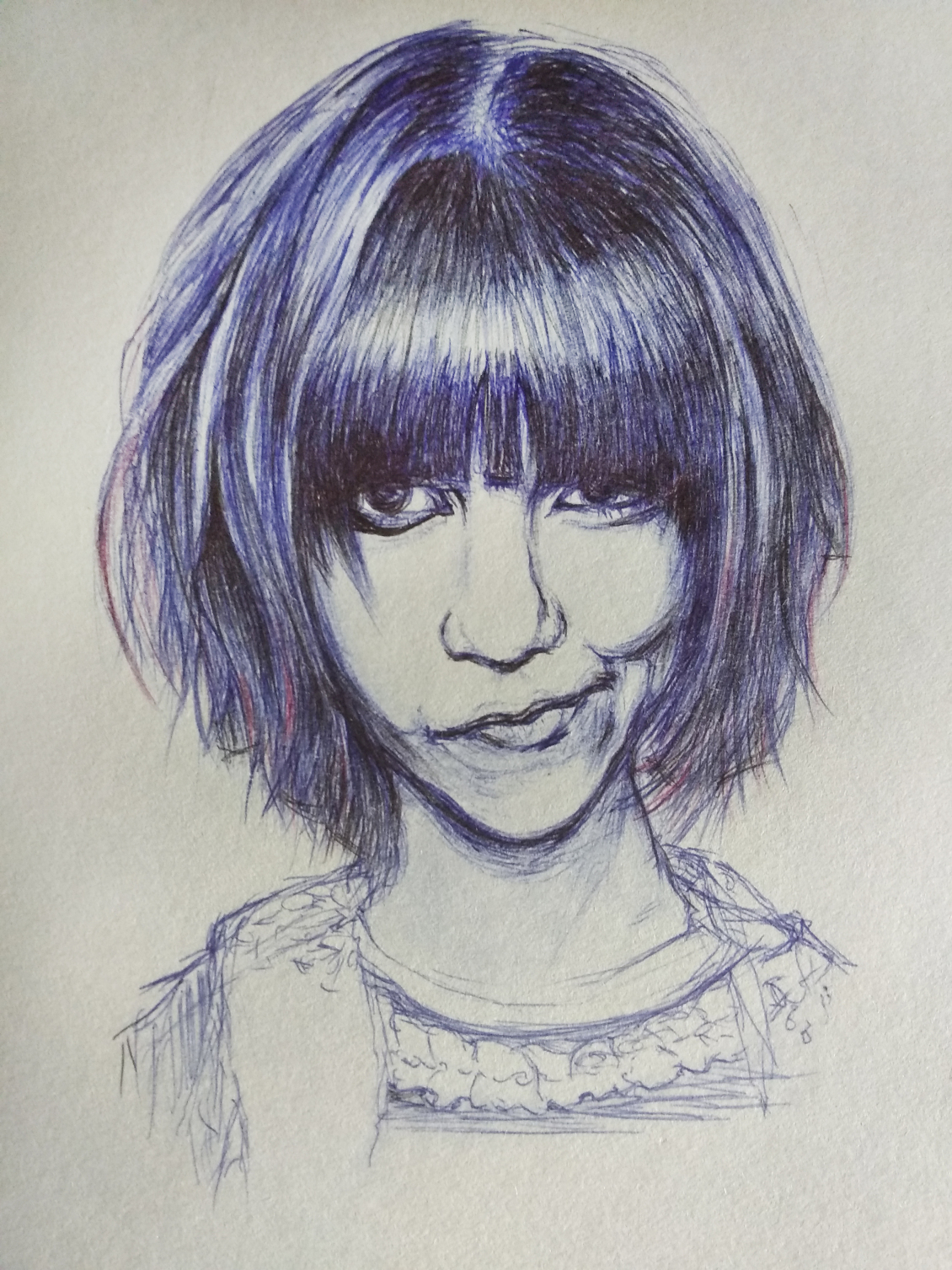 淘宝美工陈庚华手绘圆珠笔画作品