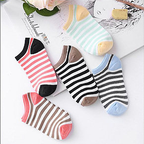 浅口条纹个性短袜详情页