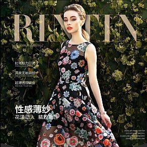 印花无袖连衣裙