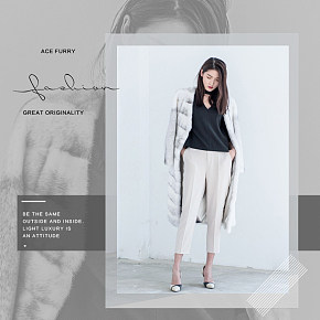 轻奢高端简约大牌皮草女装详情页