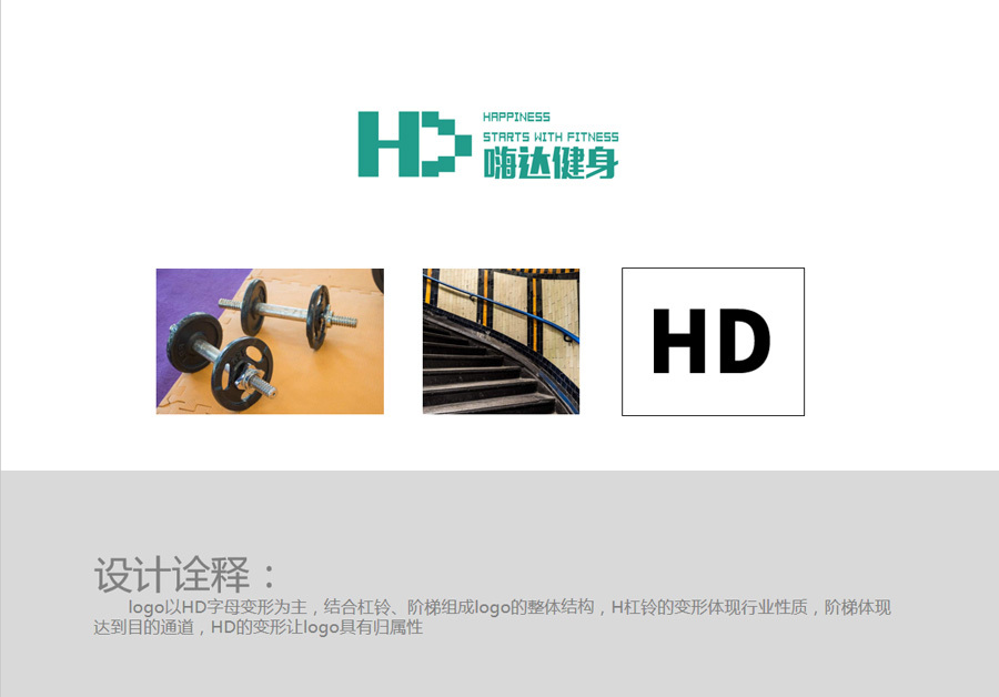 淘宝美工龙门紫婷空间VI门头logo设计-嗨达健身作品