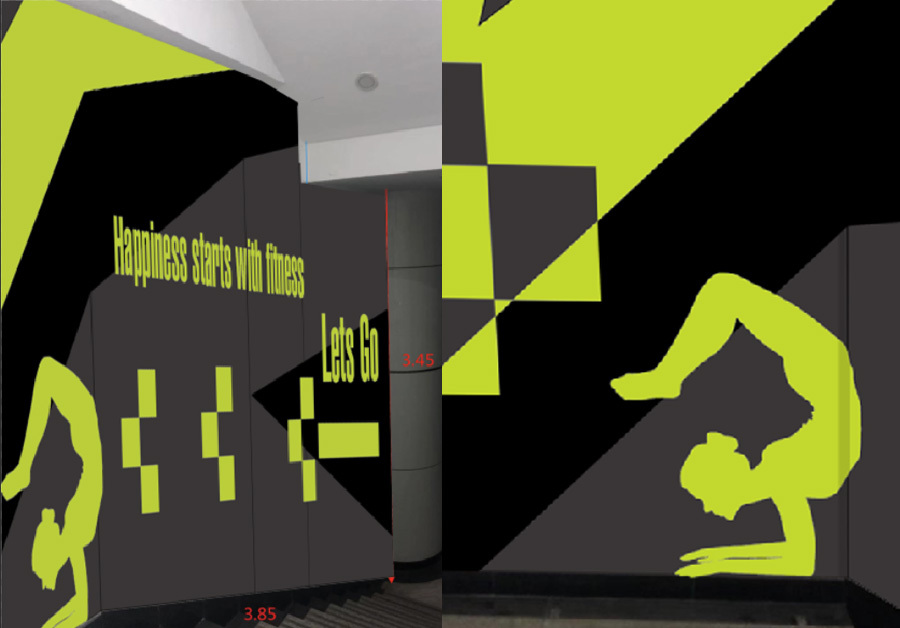 淘宝美工龙门紫婷空间VI门头logo设计-嗨达健身作品