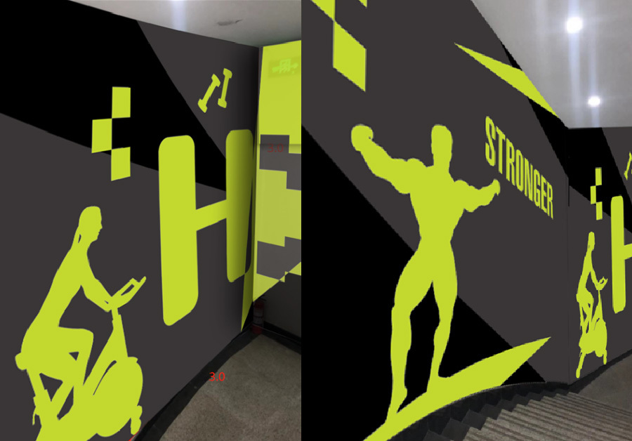 淘宝美工龙门紫婷空间VI门头logo设计-嗨达健身作品