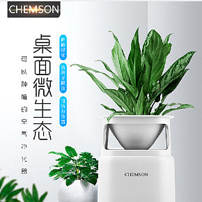 现代简约清新自然绿色环保桌面微生空气净化器宝贝详情页设计