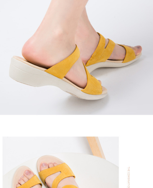 淘寶美工南嶼女士坡跟休閑拖鞋作品