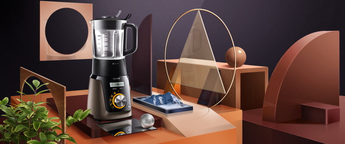 淘宝美工夜泽材质，榨汁机，空间感作品